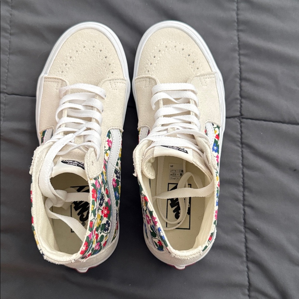 Vans WMNS Sk8-Hi Tapered Floral White Sneakers NEW 8.5 - Picture 5 of 6